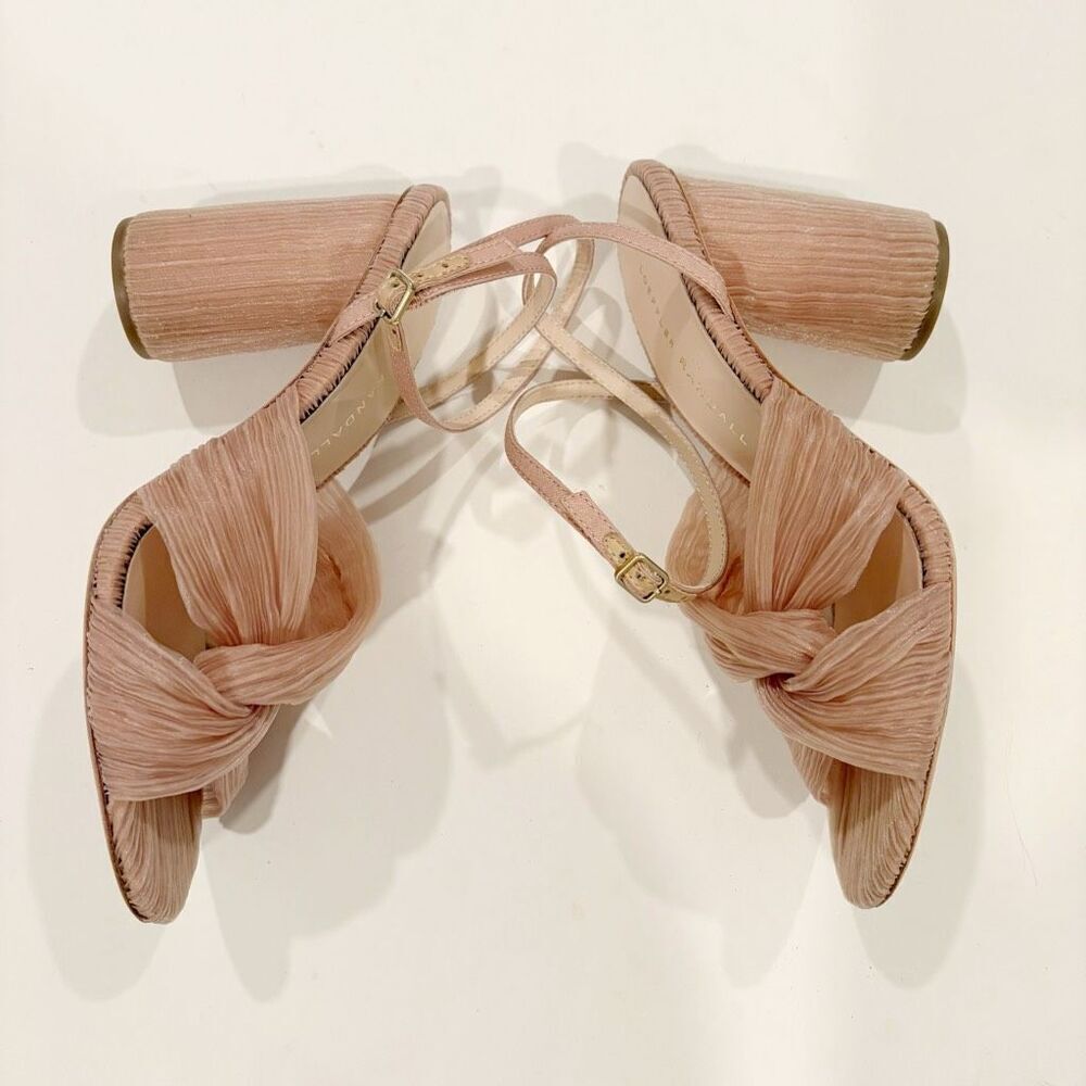 Loeffler Randall Reed Beauty Pleated Twist Heels Size 7 Blush Pink $325.00 - Picture 4 of 8